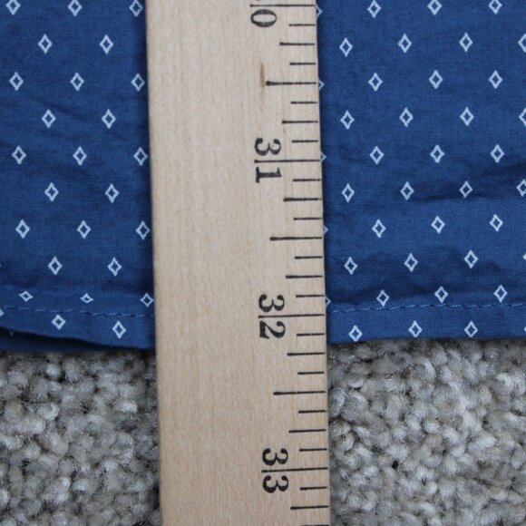 Banana Republic Stretch Soft-Wash Shirt Men 2XL XXL Blue Geometric Flip Cuff L/S - Picture 12 of 13
